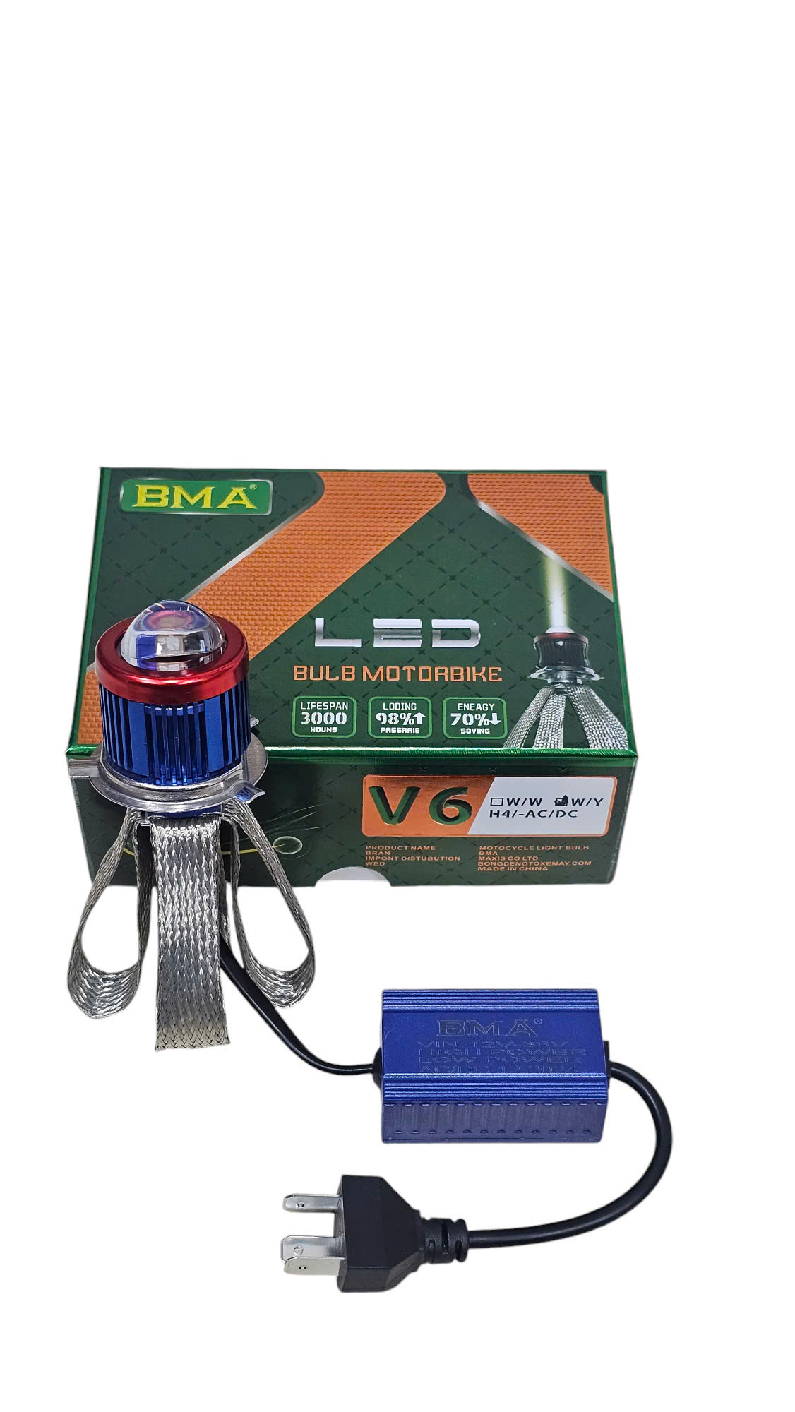 BÓNG LED TẢN NHIỆT ĐUÔI ĐỒNG BMA - V6 (2 MÀU)
